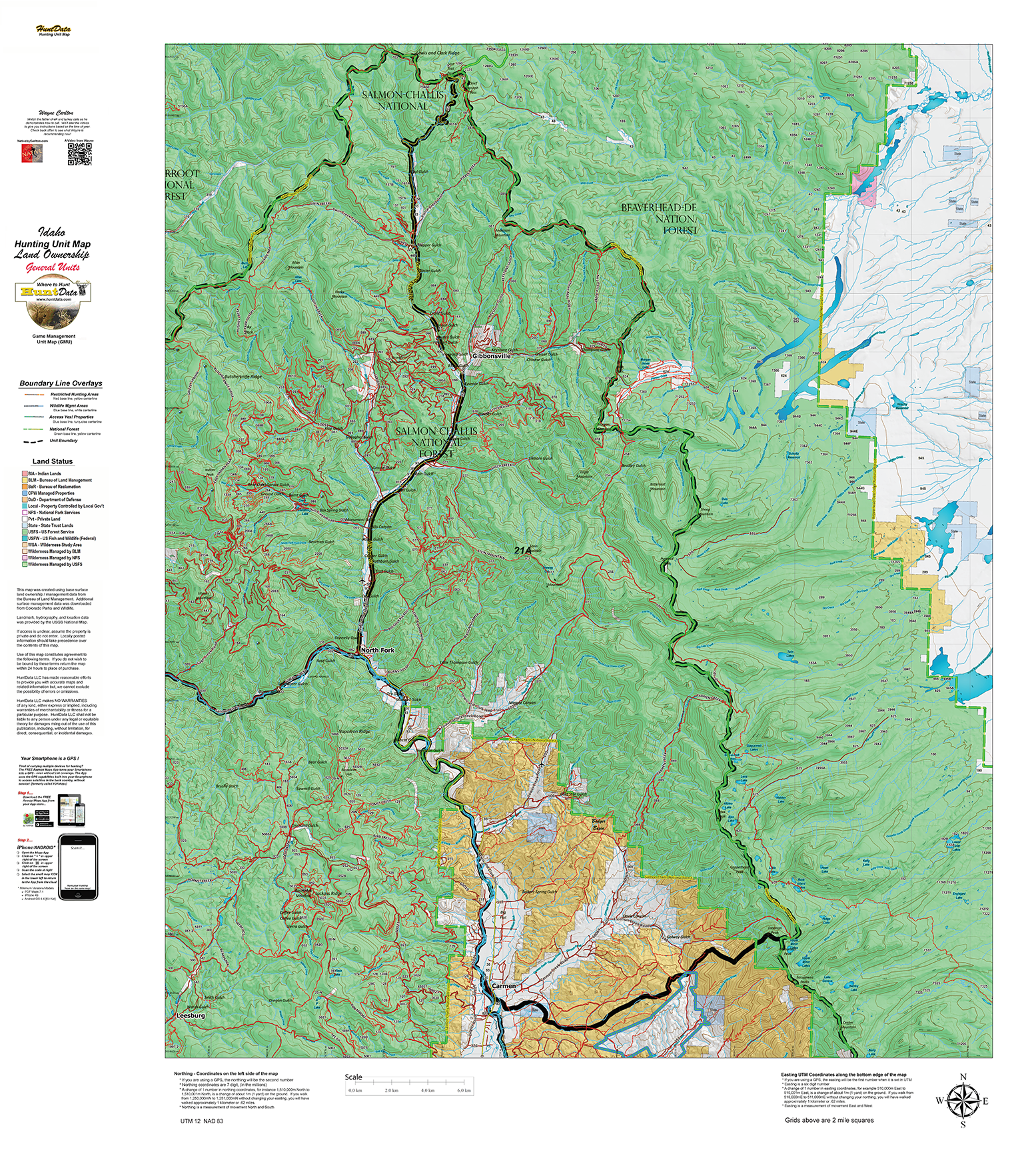 Idaho General Land Ownership Hunting Unit Maps