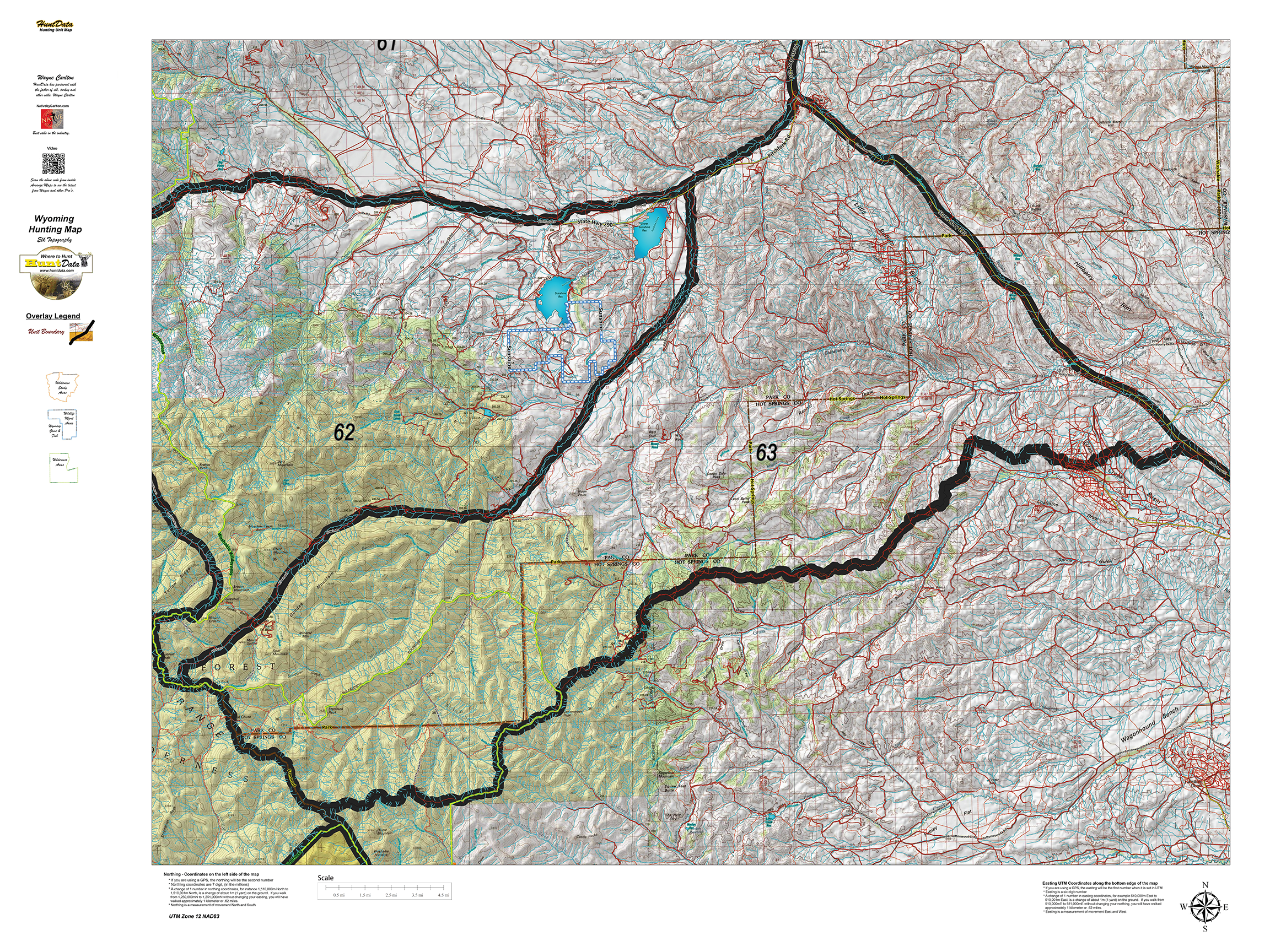 Wyoming Elk Topographical Map