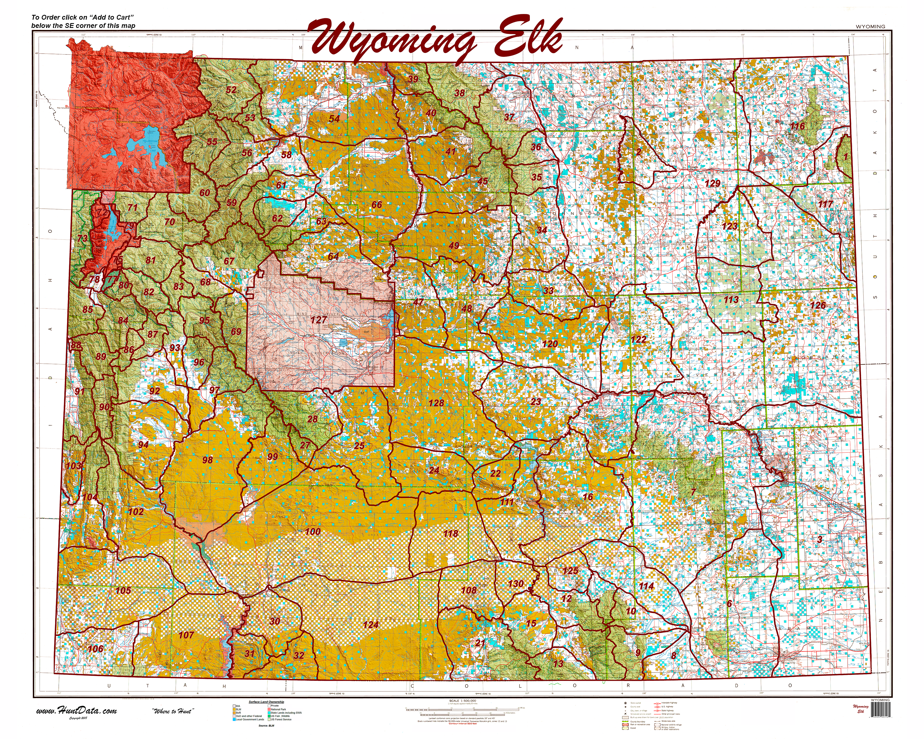 Wyoming Printed Statwide Elk